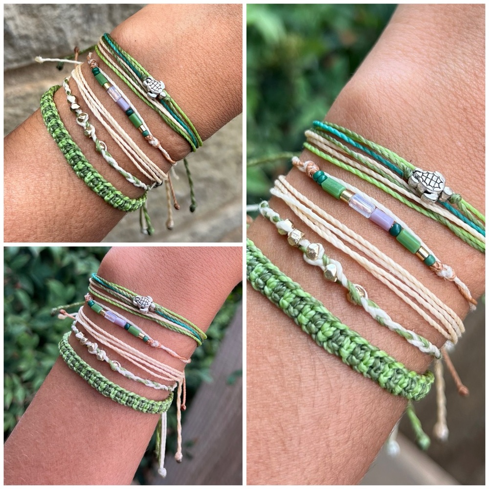 🌳🪵NEW Green/ Fresh Air/ Nature / Set of 5 Adjustable Bracelets🎄 - Picture 2 of 11